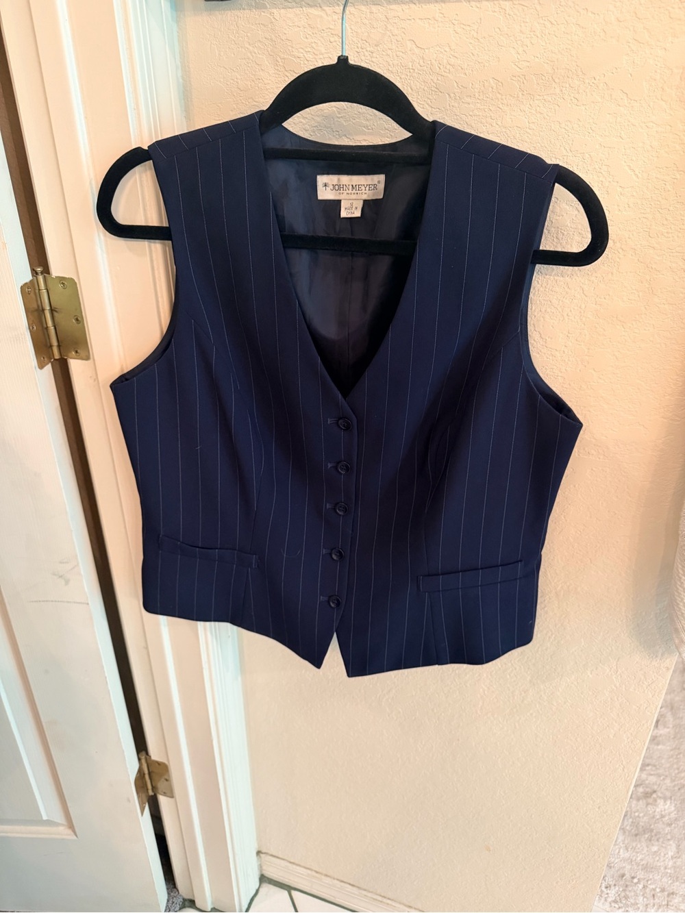 ✨ 3/$30 John Meyer Vintage Navy Pinstripe Suit Vest - Large